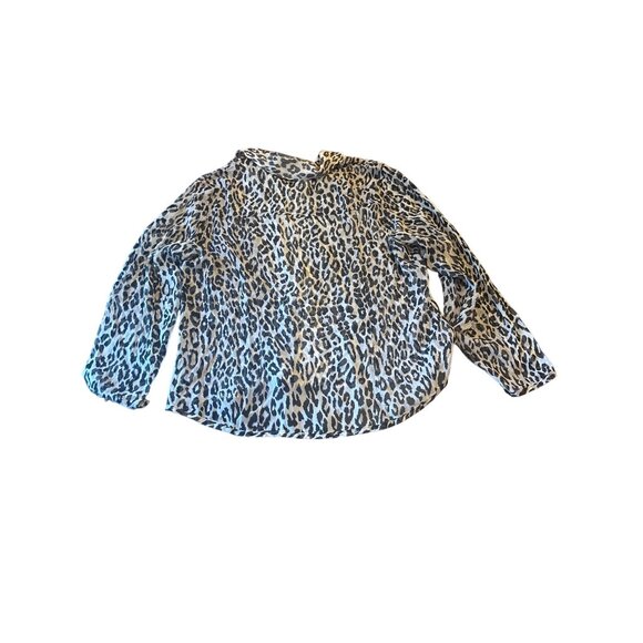Chicos Animal Print Silk Blouse Size10-12 Mob Wife Career Office Professional - Picture 4 of 4